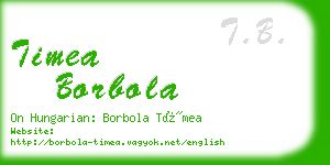 timea borbola business card